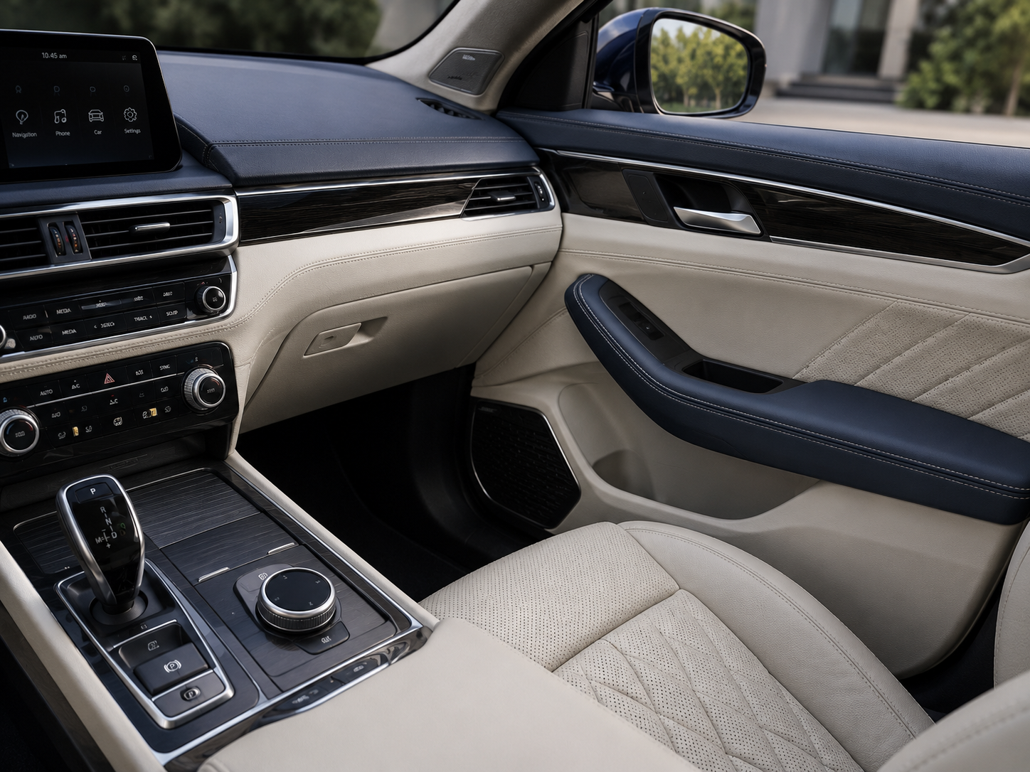 Automotive leather interior trim