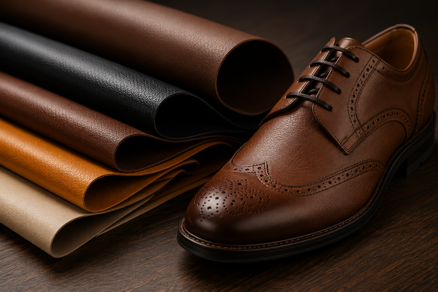PVC and PU leather for shoe uppers