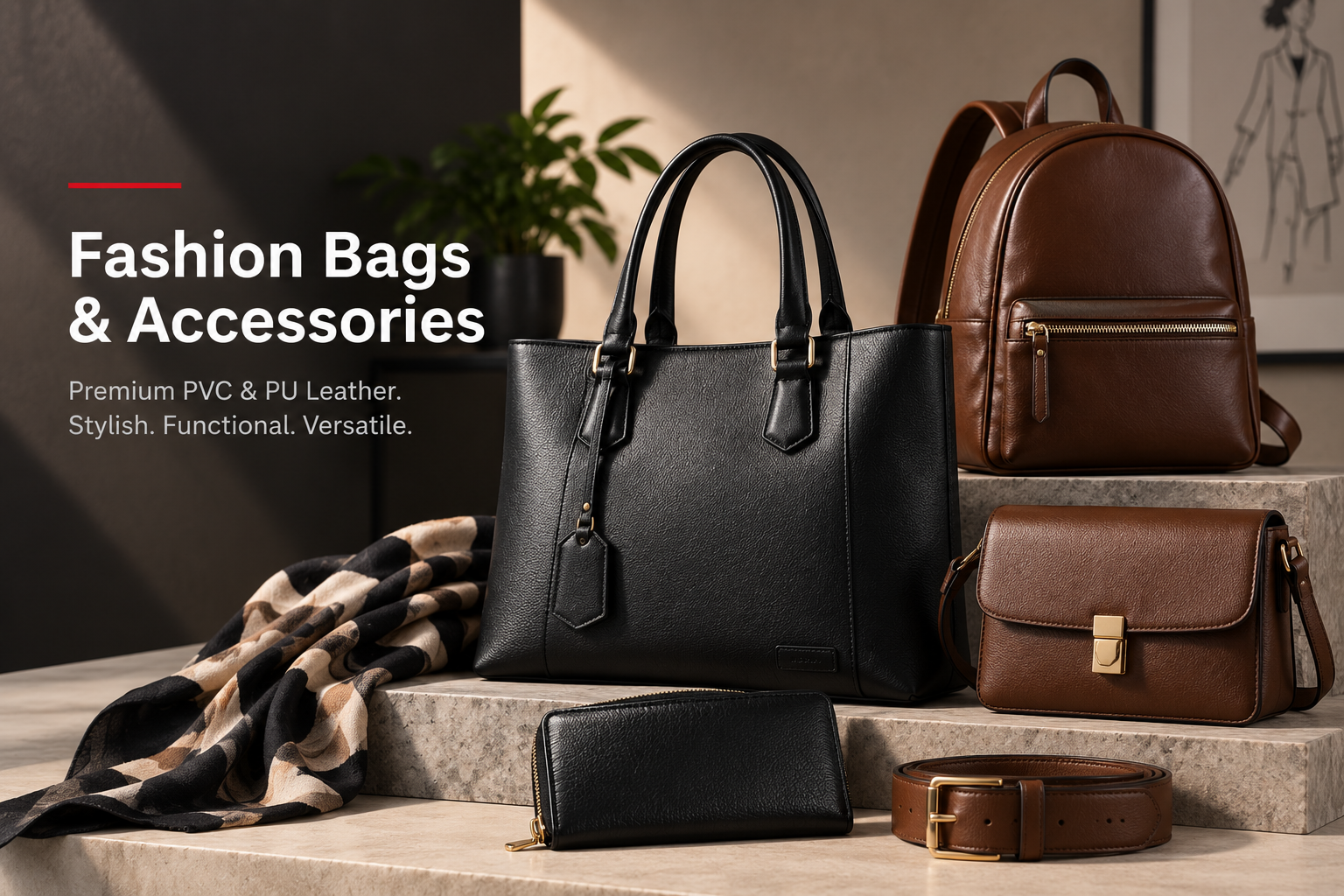 PVC and PU leather for fashion bags and accessories