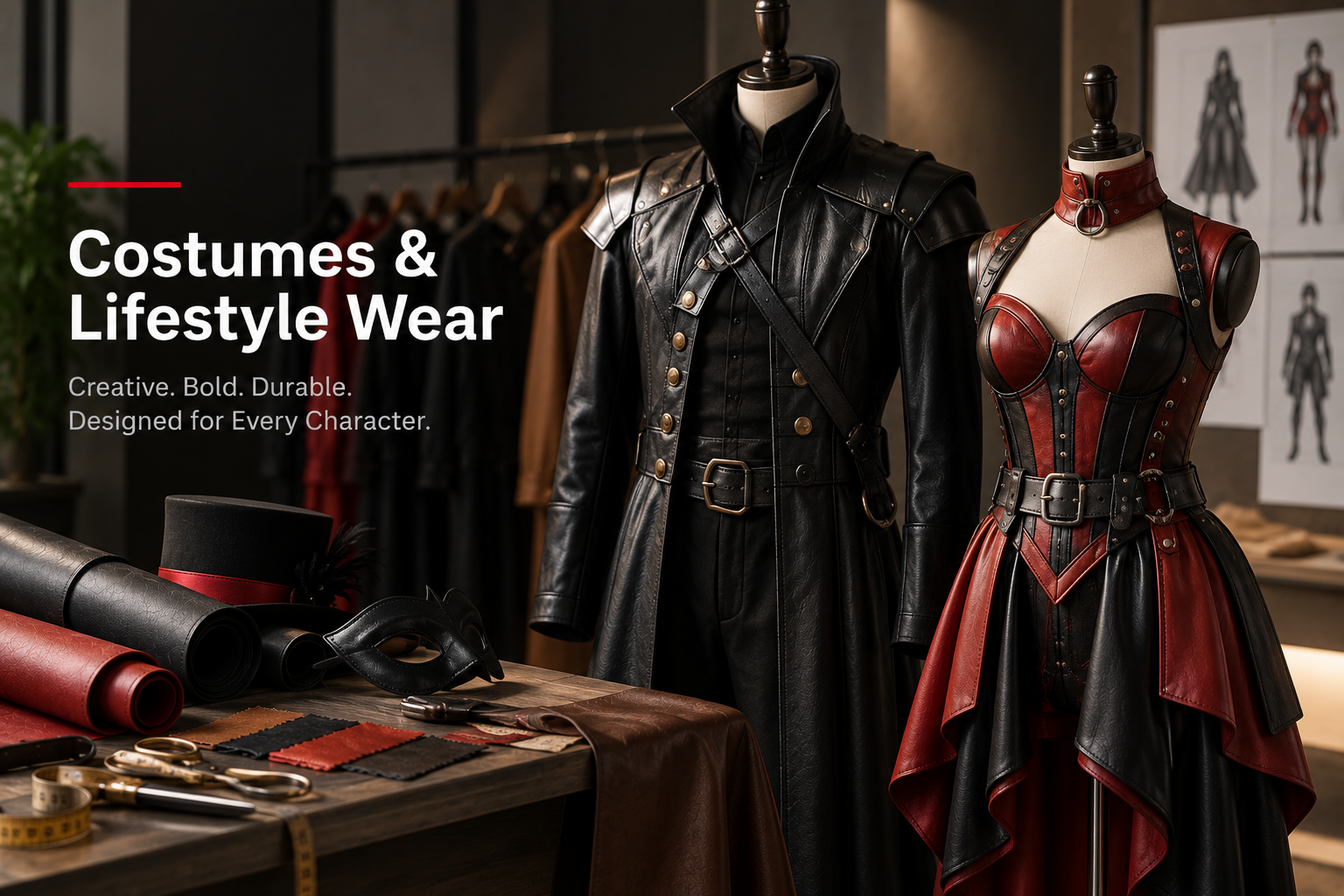 PVC and PU leather for costumes and lifestyle wear