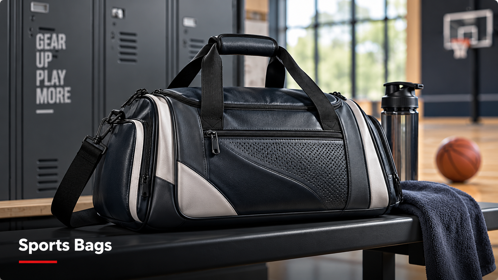 PVC and PU leather sports bags